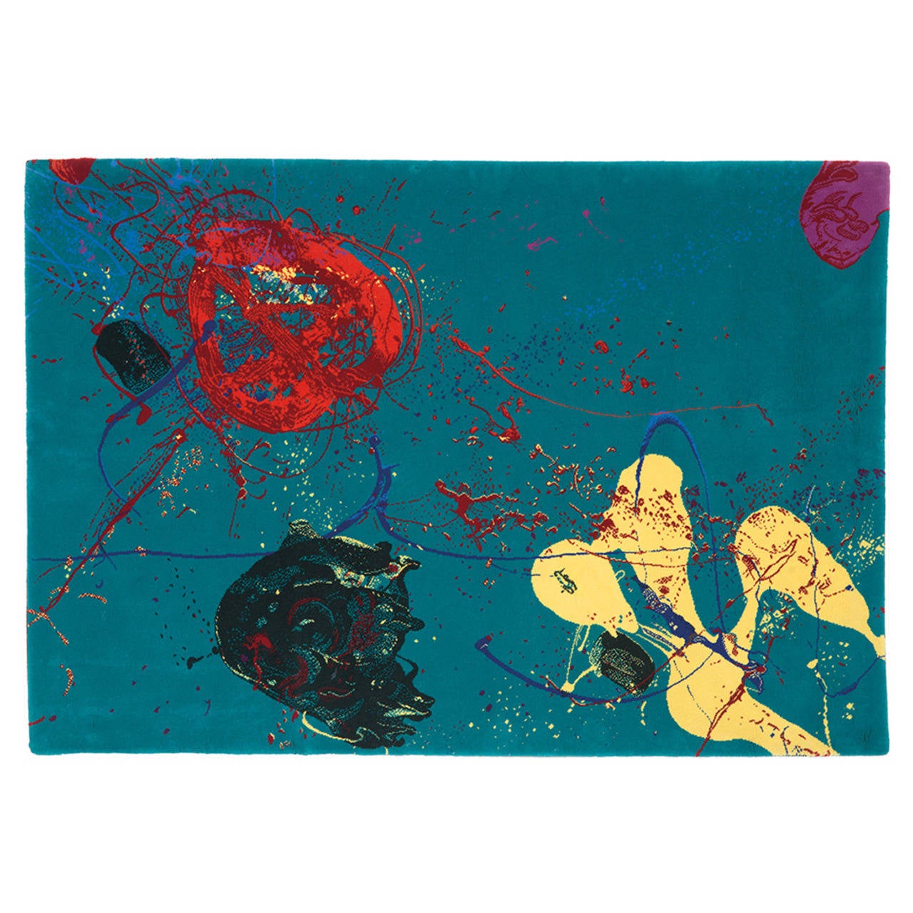 "Blue, Yellow, Red" Rug by Sam Francis For Sale