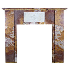 20th Century Art Deco antique fireplace mantel Marble in Onyx