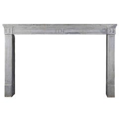 18th Century Period Blue-Grey French Marble-Stone Antique Fireplace mantel 1