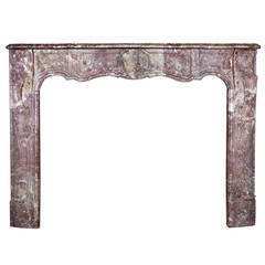 18th Century Italian Marble Antique Fireplace Mantel, Nicely Oxidated, Regency P 1