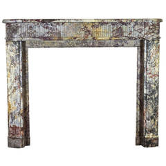 18th Century Royal French Saracolin antique fireplace Marble Mantel 7