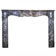 18th Century Grey Marble Antique Fireplace Mantel, Regency Period 8
