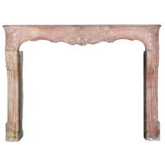 18th Century Impressive Burgundy Hard Stone antique Fireplace Mantel 10