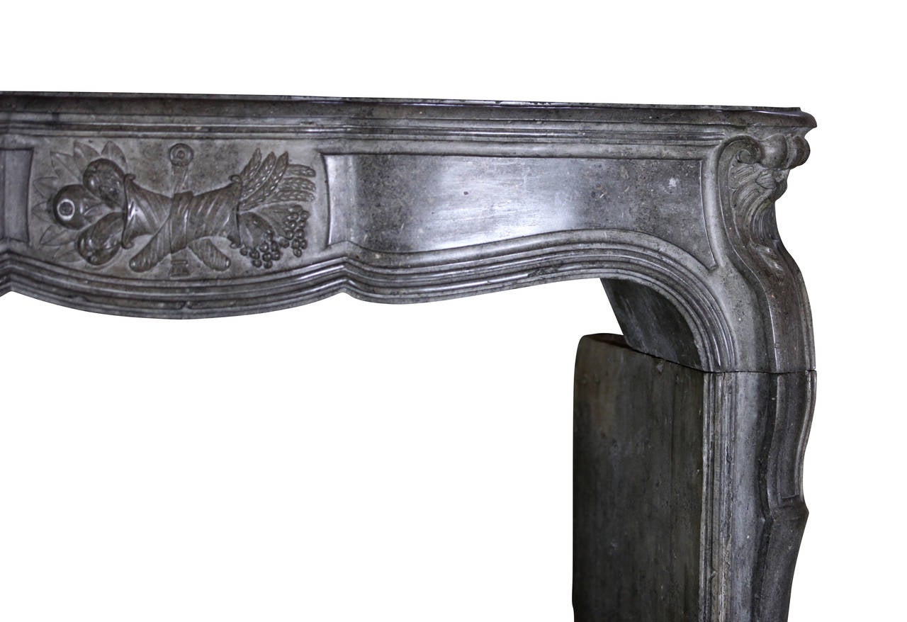 Polished 18th Century Louis XIV Transition Regency antique Fireplace Mantel