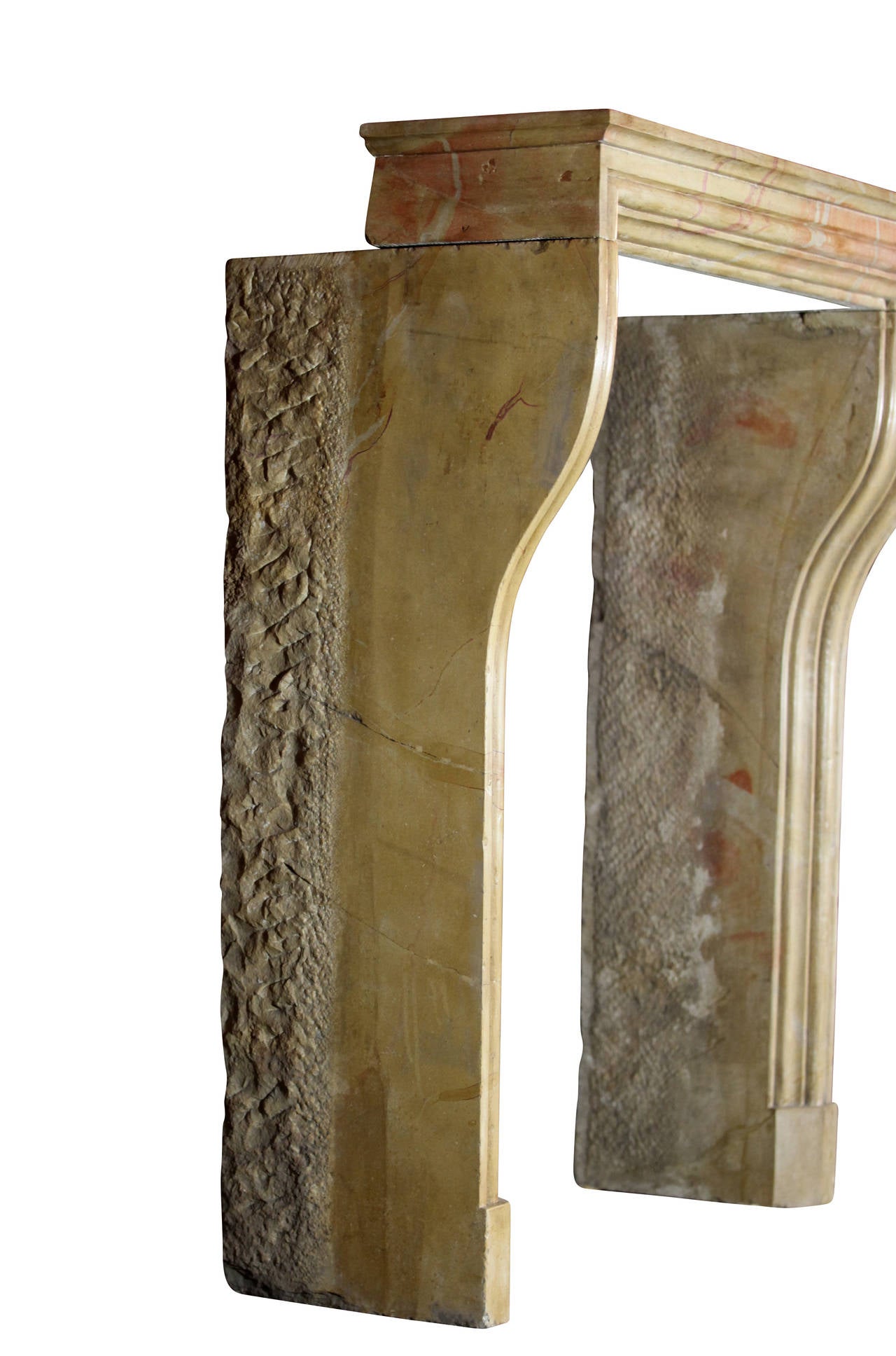 Antiker Stein im Louis XIV.-Stil des 19. Jahrhunderts  Kaminmantel im Angebot 4