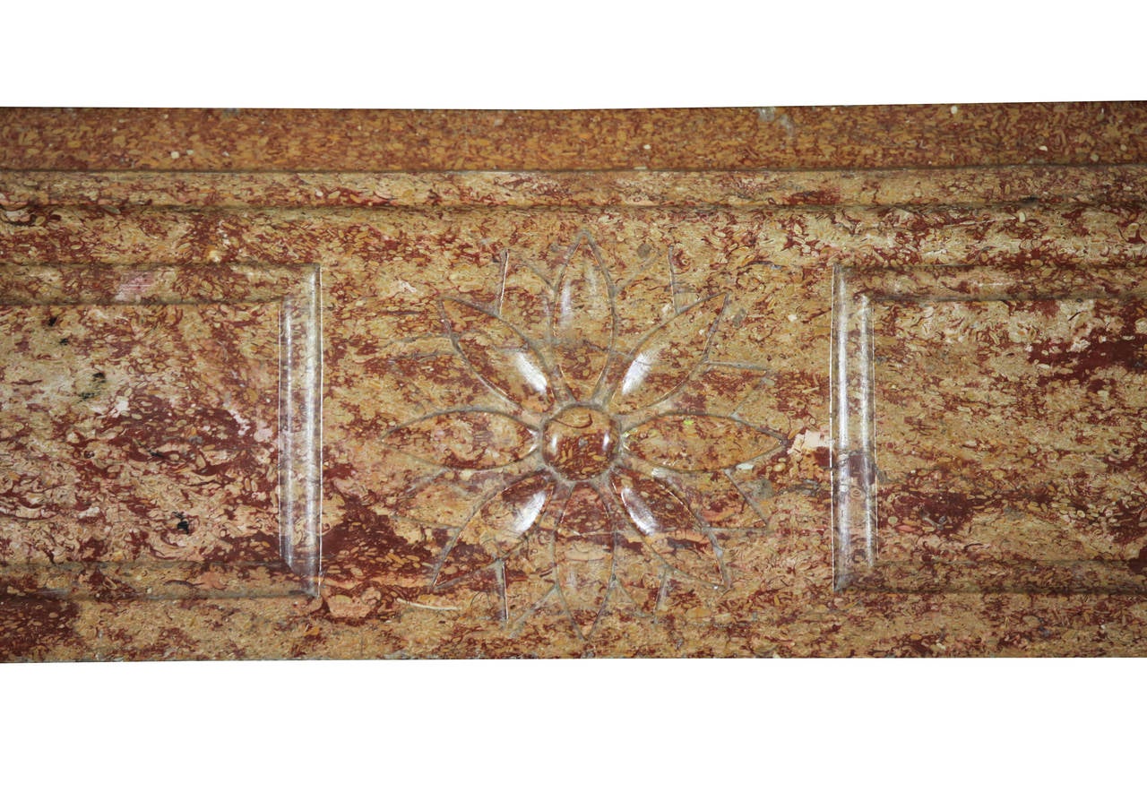 French 18th Century Stone antique Fireplace Mantel Built in the Louis XVI Period For Sale