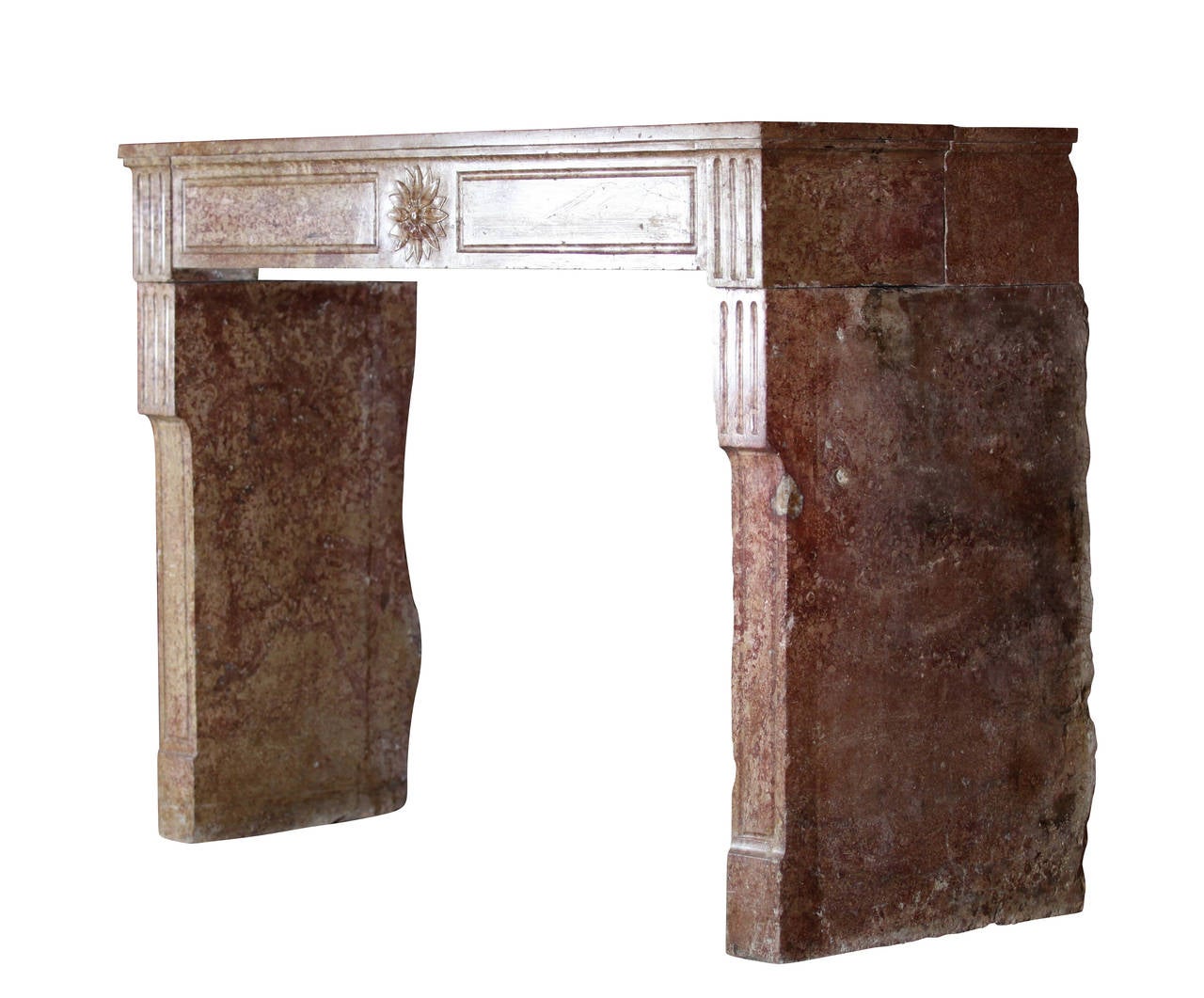 18th Century Stone antique Fireplace Mantel Built in the Louis XVI Period For Sale 3