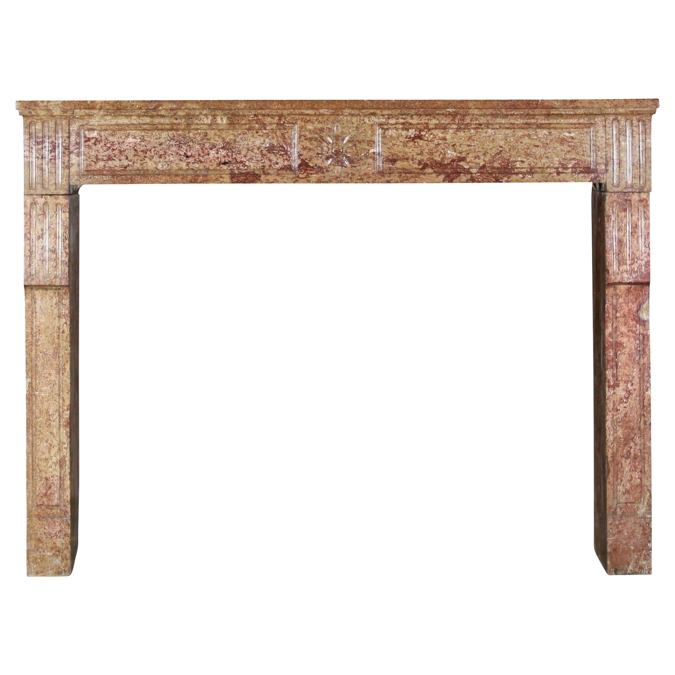 18th Century Stone antique Fireplace Mantel Built in the Louis XVI Period For Sale