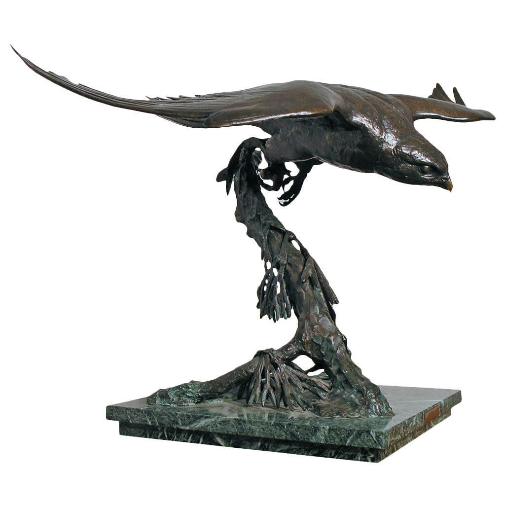 Bronze Peregrine by James Alder, circa 1970 For Sale