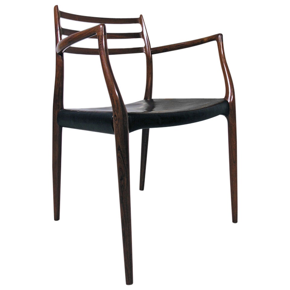 Niels Moller #62 Rosewood Carver Chair For Sale