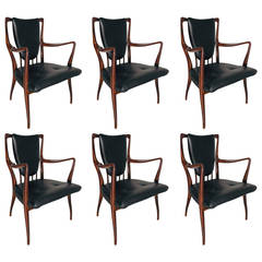 Used Six Rosewood Dining Chairs by A. J. Milne