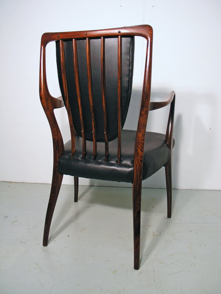 Six Rosewood Dining Chairs by A. J. Milne
