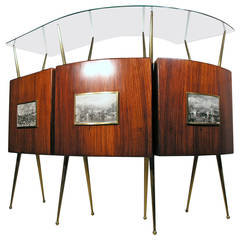 Rosewood Bar in the Style of Gio Ponti