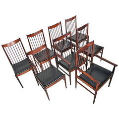 Arne Vodder 8 rosewood dining chairs model 422