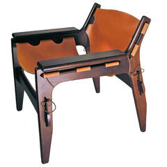 Sergio Rodrigues Kilin Chair in Leather and Imbula Wood