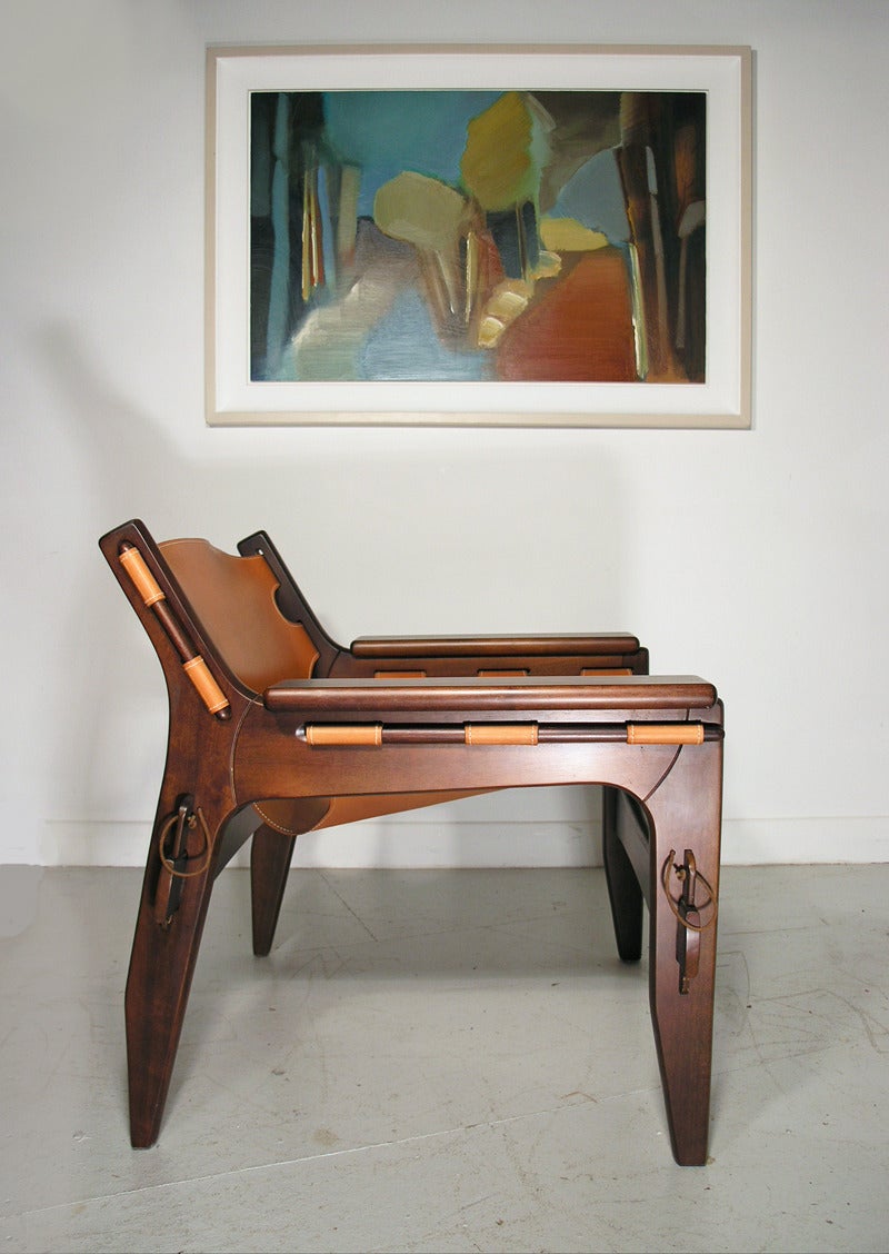 Sergio Rodrigues Kilin Chair in Leather and Imbula Wood 1