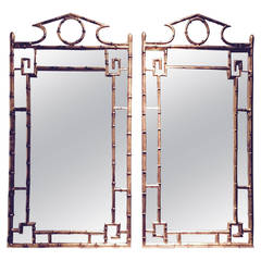 Pair of Gilded Chinoiserie Mirrors