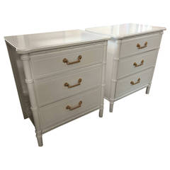 Faux Bamboo Lacquered Side Tables