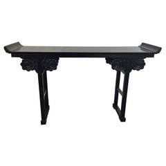 Black Lacquered Altar or Console Table