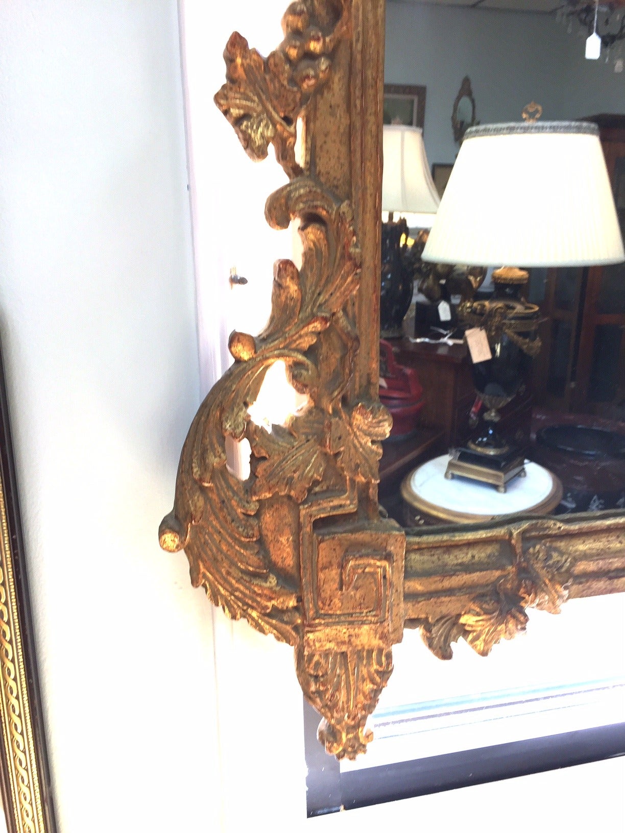 American Carved Wooden Gilt Mirror