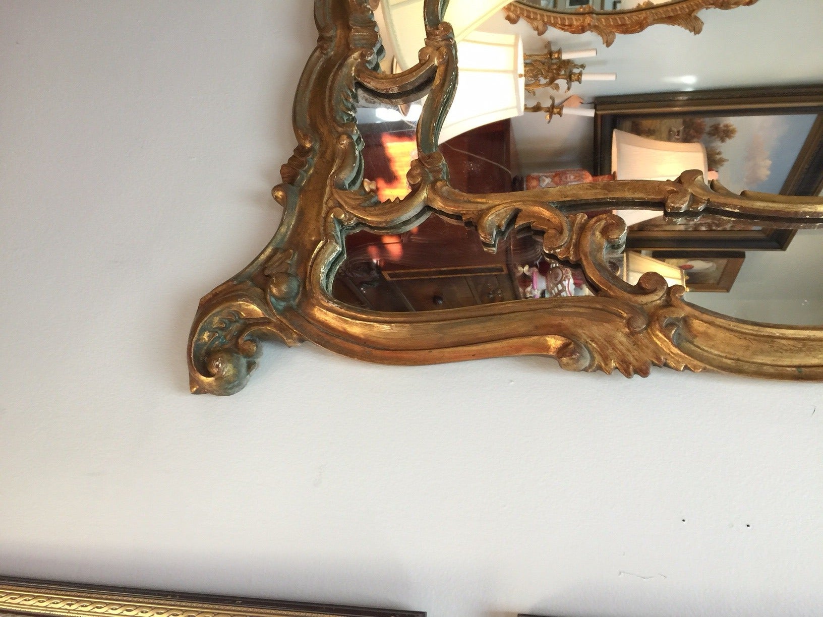 American Carved Wood Gilded Mirror
