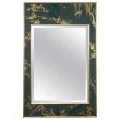 Labarge Green and Gold  Chinoiserie Signed Mirror