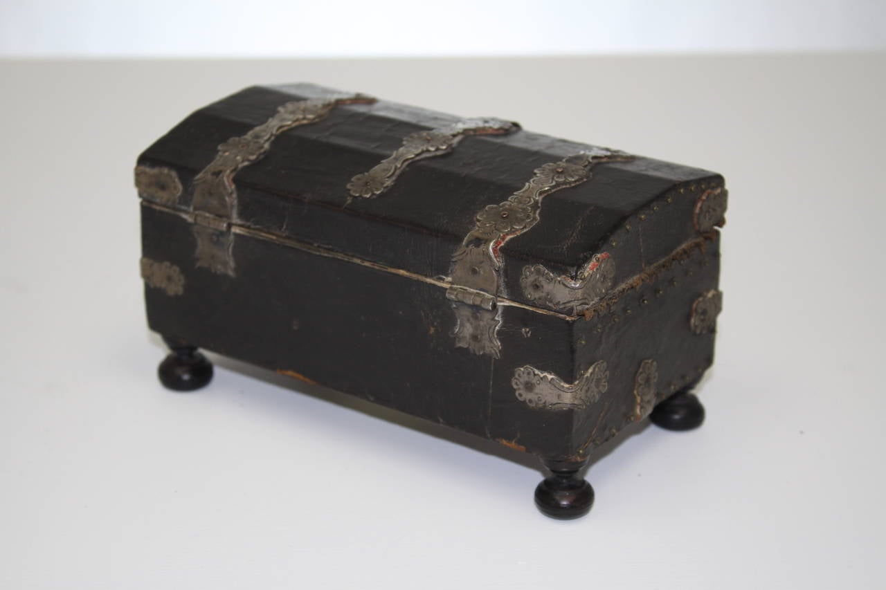 English Period 18th Century Leather Covered Box