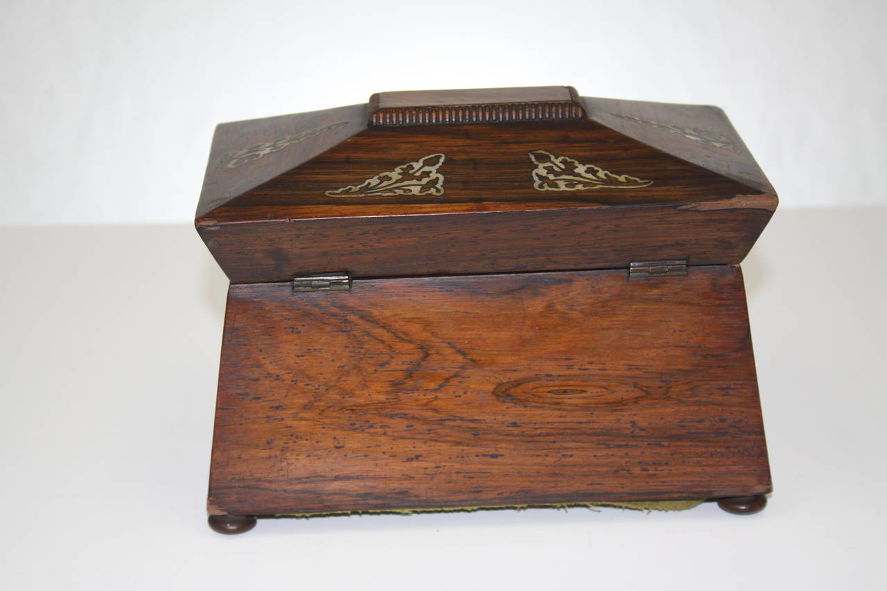 William IV Rosewood Tea Caddy In Excellent Condition For Sale In Raleigh, NC