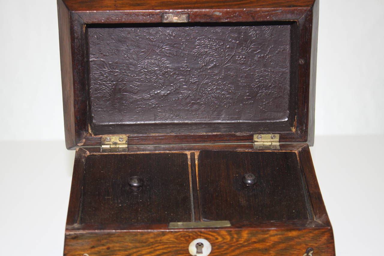 William IV Rosewood Tea Caddy For Sale 4