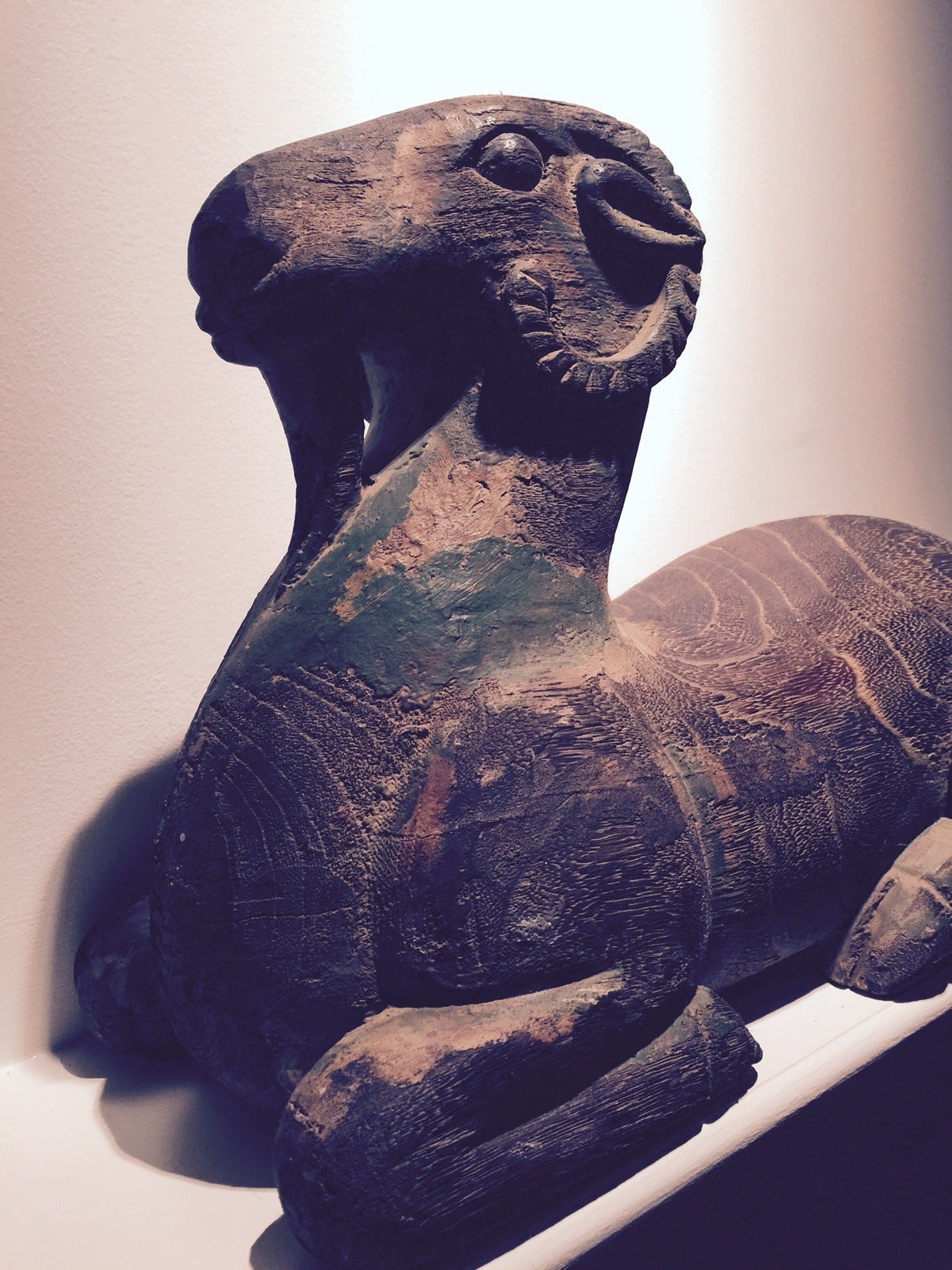 Folk Art Early Hand-Carved Asian Rams