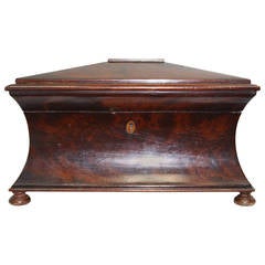 Magnificent 1860s George III Style Mahogany Double Tea Caddy