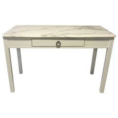 Used Drexel Lacquered Desk with Carrara Marble Top
