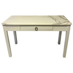 Kimball Lacquered Desk with Carrara Marble Top