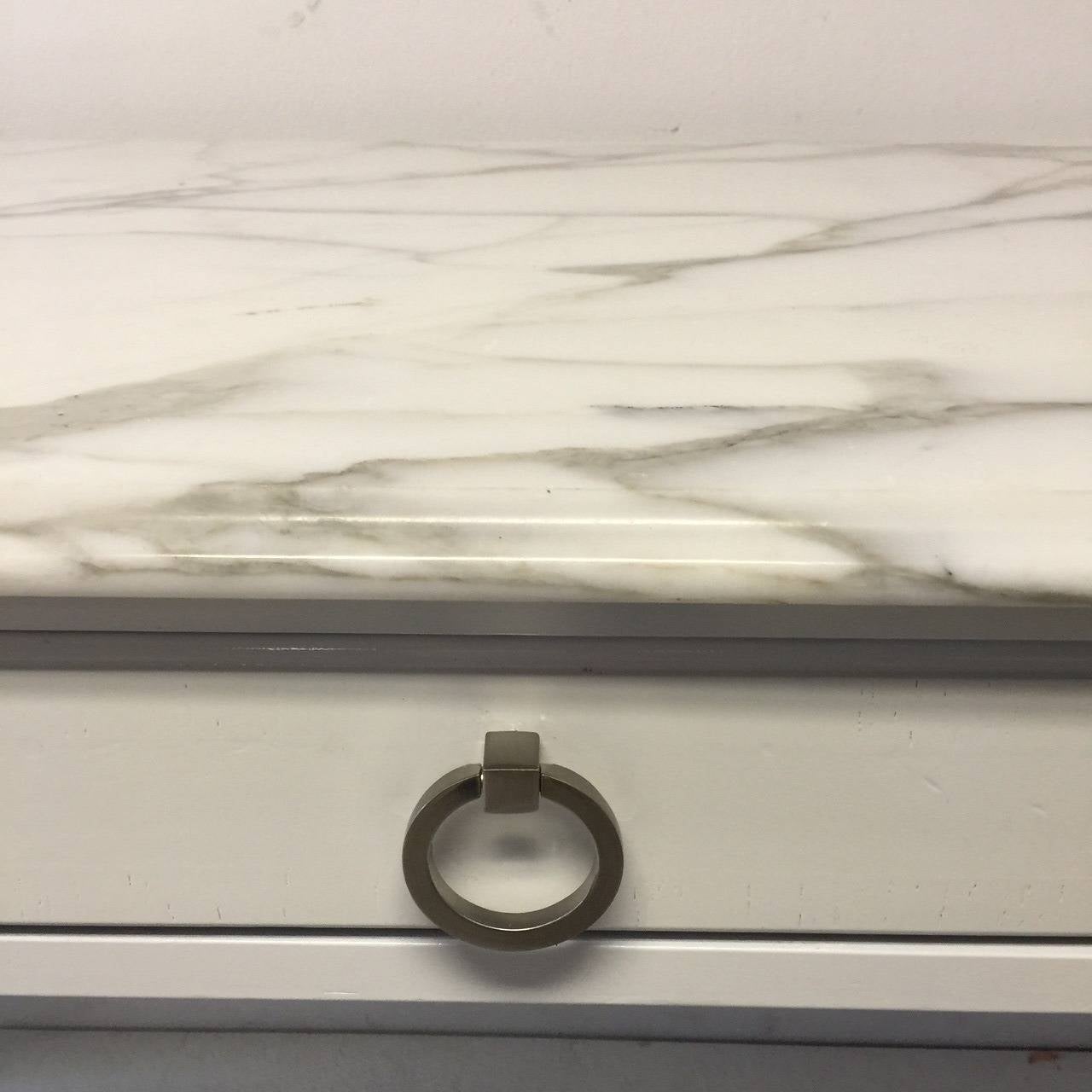 American Drexel Lacquered Desk with Carrara Marble Top