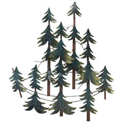 Curtis Jere MCM Pine Forest Wall Sculpture