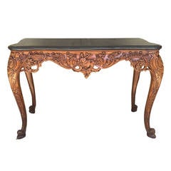 Maitland Smith Carved Console with Marble Top, Immaculate