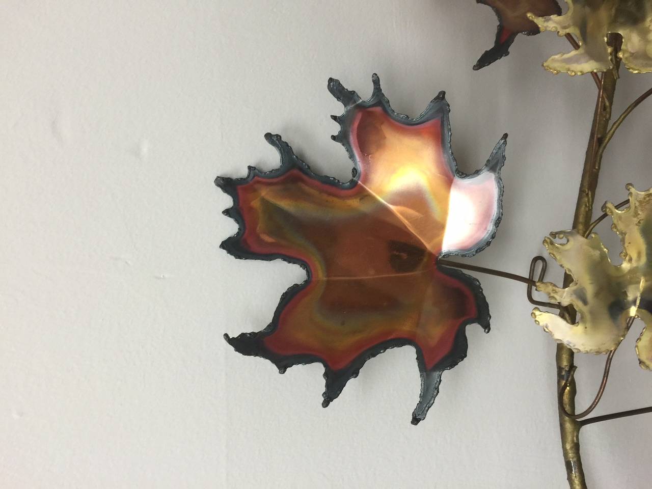 American Curtis Jere Maple Leaf Spray Wall Sculpture