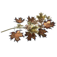 Curtis Jere Maple Leaf Spray Wall Sculpture