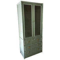 Faux Bamboo Lacquered Vintage Cabinet