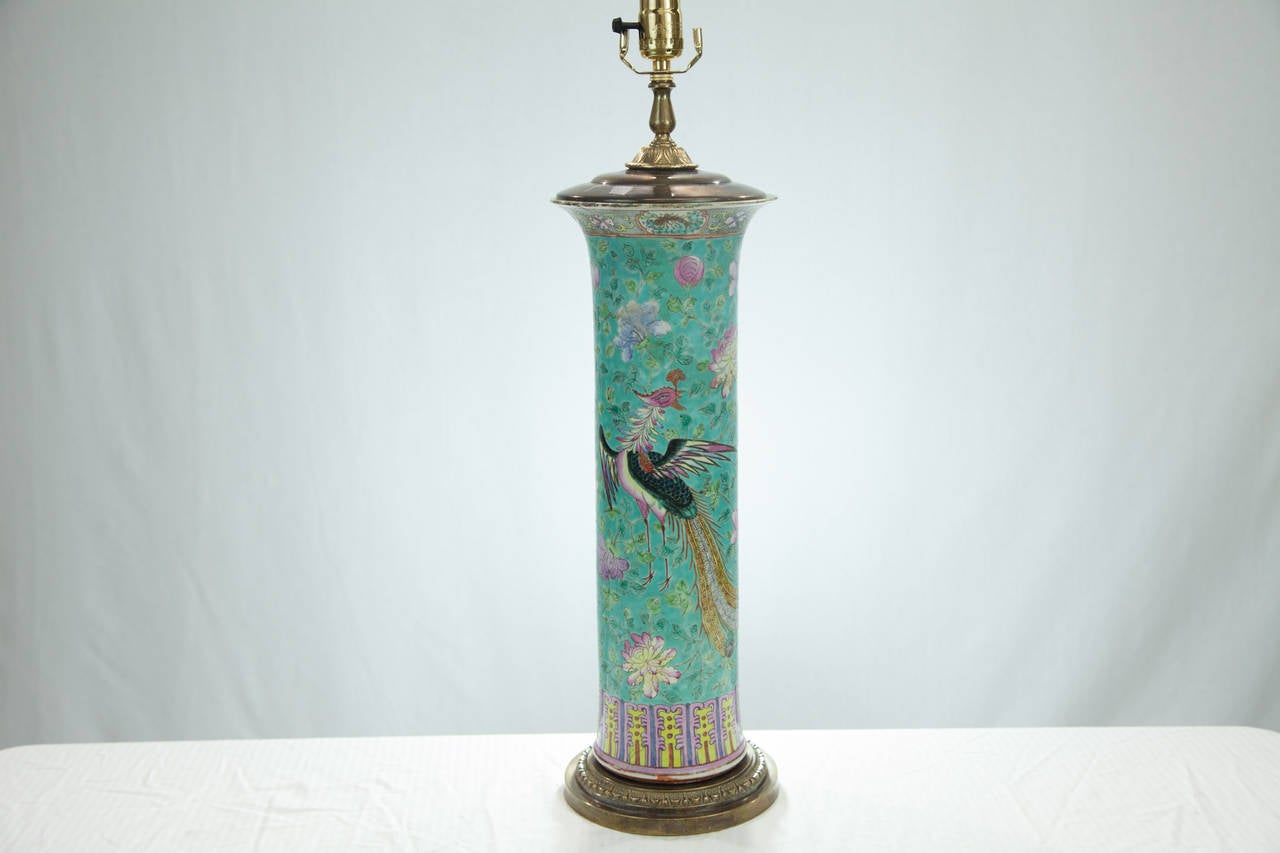 Chinese republic Period Vase lamp