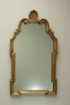 Hollywood French Regency Mirror with Shell Crest 1920's  Louis XV Style