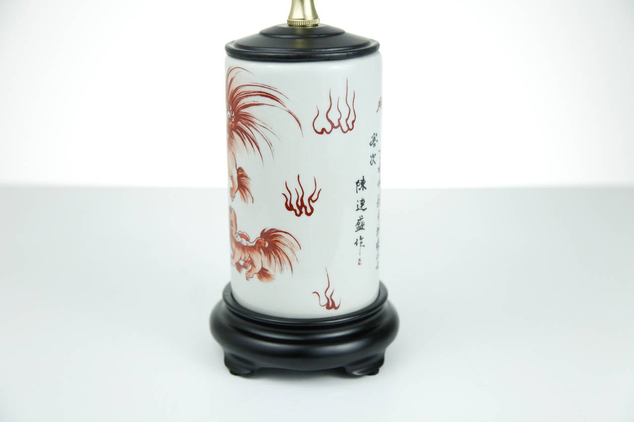 Chinese Porcelaine Dragon Vase Lamp at 1stDibs