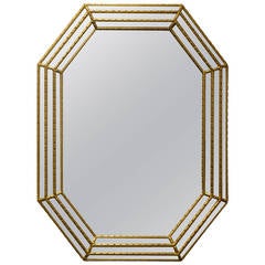 Eight-Sided Italian Wooden Mirror
