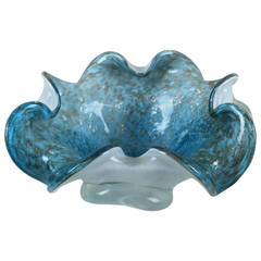 Murano Flower Shaped Bowl in Turquoise