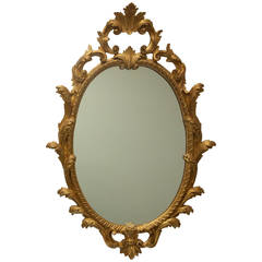 Italian Hand-Painted Carved Wooden Mirror