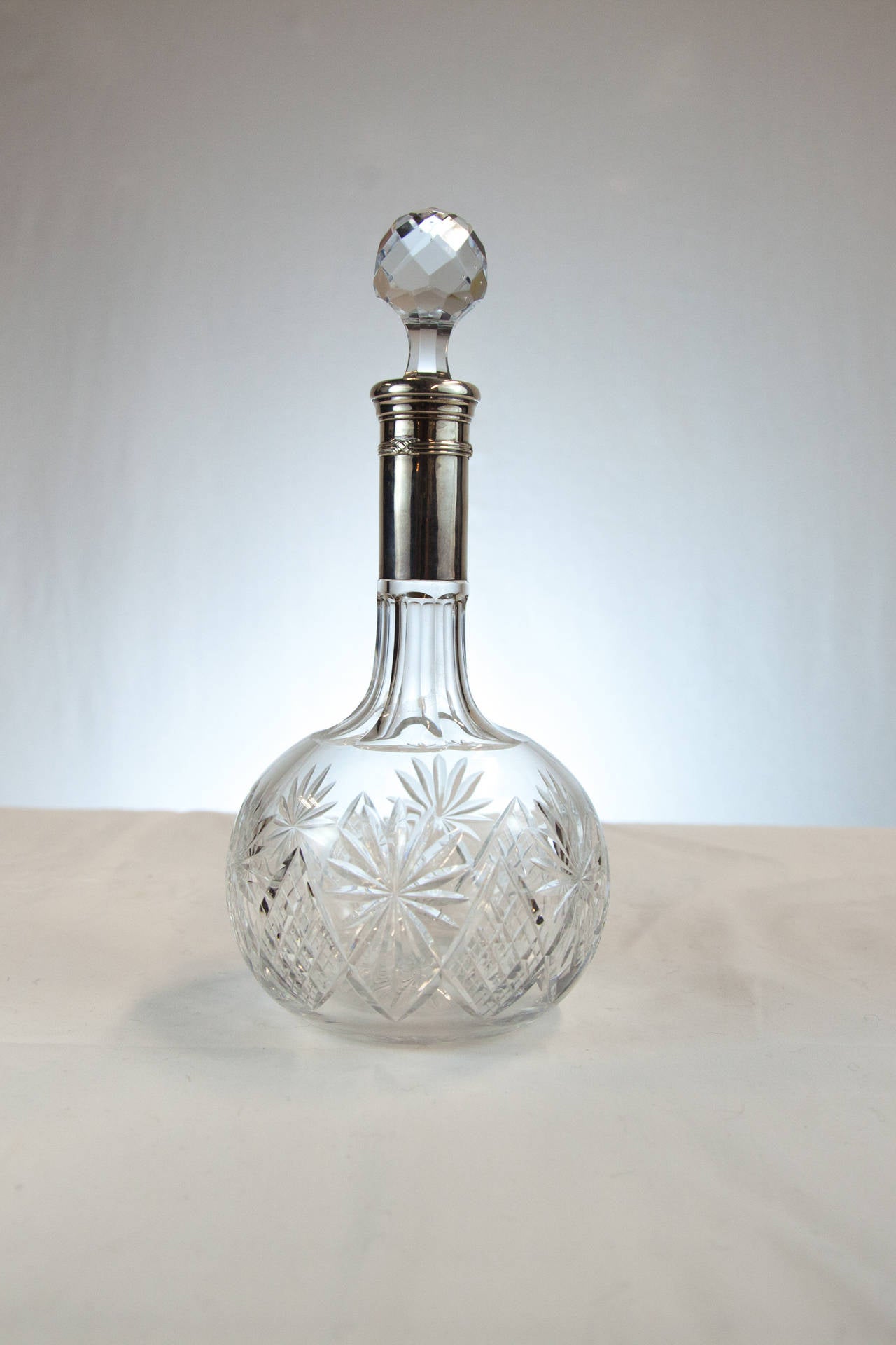 Belgian Early 20th Century Crystal Decanter For Sale
