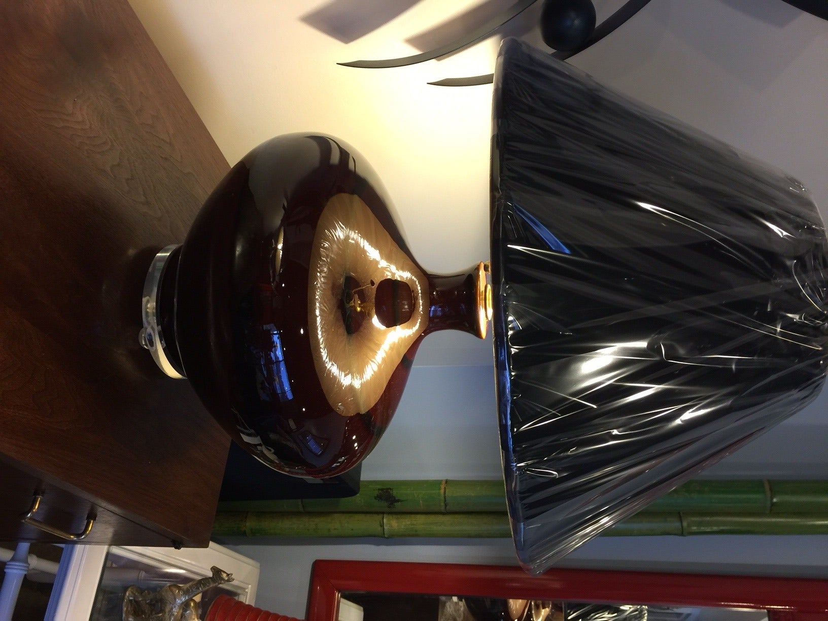 Mid-Century Modern Chocolate Lamps, Pair