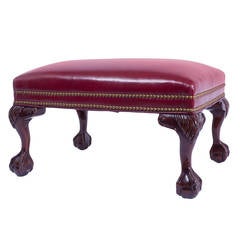 Hancock & Moore Red Leather Ottoman