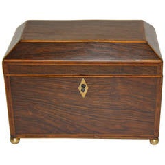 19th c. (1830) Regency Rosewood Double Tea Caddy