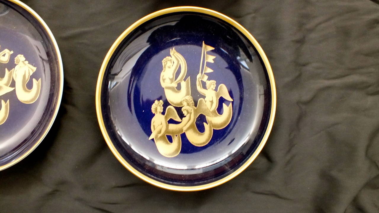 Spectacular the Marine Walk of the Sirens Gio Ponti Re-Editioned Plates In Excellent Condition For Sale In Voghera, IT